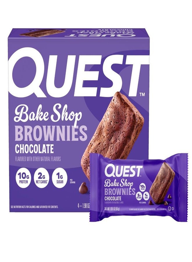 Quest Nutrition Bake Shop, Chocolate Brownies, 10g Protein, 2g Net Carbs, 1g Sugar, 4 Count - Image 1